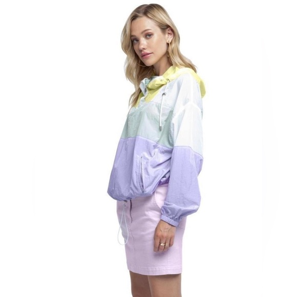 ASTR the Label Sawyer Color Block Windbreaker Pastel Size Small Sporty Tennis - Picture 2 of 16